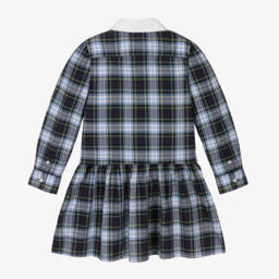 Ralph Lauren-Girls Navy Checkered Cotton Dress | Childrensalon Outlet
