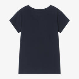 Ralph Lauren-Girls Navy Corduroy Logo Tee | Childrensalon Outlet
