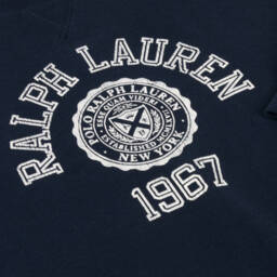 Ralph Lauren-Синий хлопковый свитшот 1967 Varsity для девочек | Childrensalon Outlet