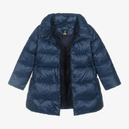 Ralph Lauren-معطف بافر مبطن بريش لون كحلي للبنات | Childrensalon Outlet