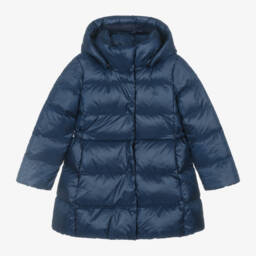 Ralph Lauren-معطف بافر مبطن بريش لون كحلي للبنات | Childrensalon Outlet