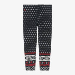 Ralph Lauren-Girls Navy Fair Isle Patterned Tights | Childrensalon Outlet