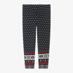 Ralph Lauren-Girls Navy Fair Isle Patterned Tights | Childrensalon Outlet