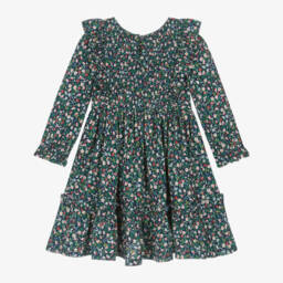 رالف لورين-فستان بطبعة ورود قطن لون كحلي | Childrensalon Outlet