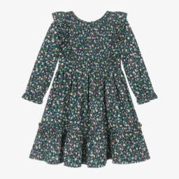 رالف لورين-فستان بطبعة ورود قطن لون كحلي | Childrensalon Outlet