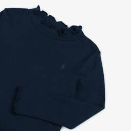 Ralph Lauren-Girls Navy Floral Cotton Dress | Childrensalon Outlet