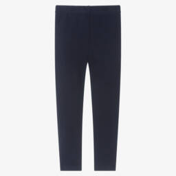 Ralph Lauren-Girls Navy Soft Cotton Leggings | Childrensalon Outlet