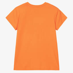 Ralph Lauren-Girls Orange Cotton T-Shirt | Childrensalon Outlet
