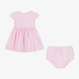Ralph Lauren-Girls Pale Pink Cotton Dress | Childrensalon Outlet
