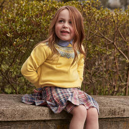 Polo Ralph Lauren-Girls Pink & Blue Check Skirt | Childrensalon Outlet