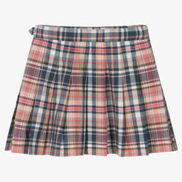 Polo Ralph Lauren-Girls Pink & Blue Check Skirt | Childrensalon Outlet