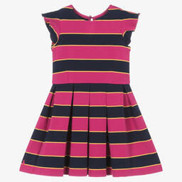 Ralph Lauren-Girls Pink & Blue Stripe Cotton Dress | Childrensalon Outlet