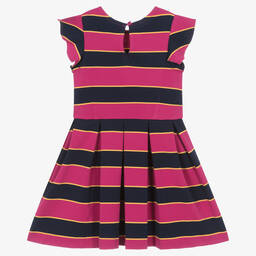 Ralph Lauren-Girls Pink & Blue Stripe Cotton Dress | Childrensalon Outlet