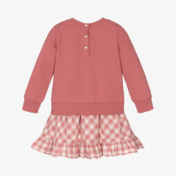 Ralph Lauren-فستان سويتشيرت قطن لون زهري | Childrensalon Outlet