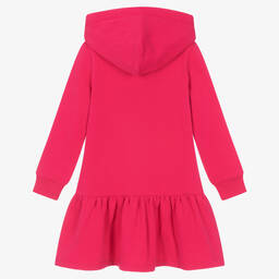 Ralph Lauren-Girls Pink Cotton Hooded Dress | Childrensalon Outlet