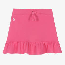 Polo Ralph Lauren-Girls Pink Cotton Logo Skirt | Childrensalon Outlet
