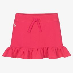 Polo Ralph Lauren-Girls Pink Cotton Piqué Skort | Childrensalon Outlet
