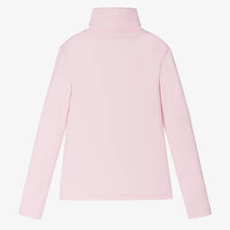 Ralph Lauren-Girls Pink Cotton Roll Neck Sweater | Childrensalon Outlet