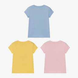 Ralph Lauren-Girls Pink Cotton T-Shirts (3 Pack) | Childrensalon Outlet