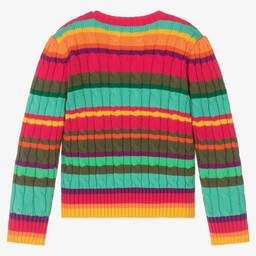 Ralph Lauren-Розово-зеленый свитер крупной вязки | Childrensalon Outlet