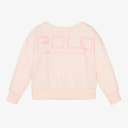 Поло Ralph Lauren-Розовый укороченный свитшот | Childrensalon Outlet