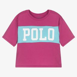 Polo Ralph Lauren-Girls Pink Logo T-Shirt | Childrensalon Outlet