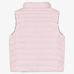 Ralph Lauren-Girls Pink & Navy Blue Reversible Gilet | Childrensalon Outlet