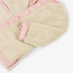Ralph Lauren-Girls Pink Quilted Reversible Fleece Jacket | Childrensalon Outlet
