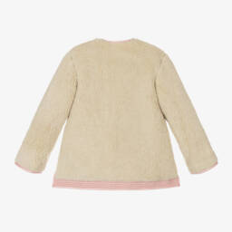 Ralph Lauren-Girls Pink Quilted Reversible Fleece Jacket | Childrensalon Outlet