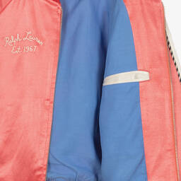 Ralph Lauren-Girls Pink Satin Baseball Jacket | Childrensalon Outlet