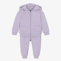 Ralph Lauren-Фиолетовый стеганый хлопковый спортивный костюм для малышек | Childrensalon Outlet
