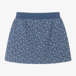 رالف لورين-تنورة بطبعة ورود قطن جيرسي لون أزرق | Childrensalon Outlet