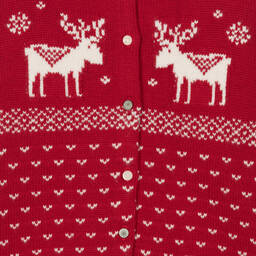 Ralph Lauren-كارديغان قطن وصوف محبوك لون أحمر للبنات | Childrensalon Outlet