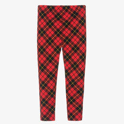 Polo Ralph Lauren-Girls Red Tartan Leggings | Childrensalon Outlet
