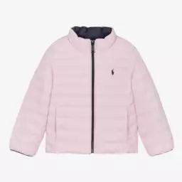 Ralph Lauren-Girls Reversible Blue & Pink Jacket | Childrensalon Outlet