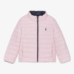 Ralph Lauren-Girls Reversible Blue & Pink Jacket | Childrensalon Outlet