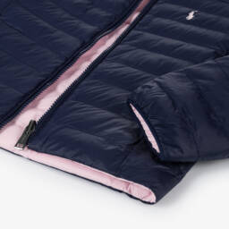 Ralph Lauren-Girls Reversible Blue & Pink Jacket | Childrensalon Outlet