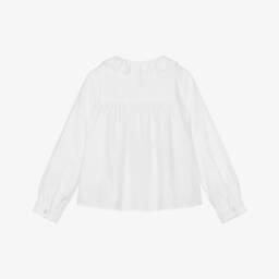 Ralph Lauren-Girls Ruffled Collar Linen Blouse | Childrensalon Outlet