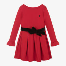 Ralph Lauren-Girls Scarlet Jersey Dress | Childrensalon Outlet