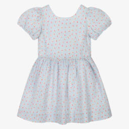 Ralph Lauren-Платье в полоску с цветочным узором для девочек из ткани с эффектом жатки | Childrensalon Outlet