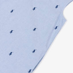 Ralph Lauren-Girls Sky Cotton Dress with Pony Embroidery | Childrensalon Outlet