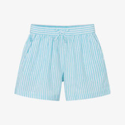 Ralph Lauren-Мягкие шорты из льняной смеси для девочек голубого цвета | Childrensalon Outlet