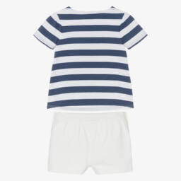 Ralph Lauren-Комплект из полосатого хлопка синий для девочек | Childrensalon Outlet