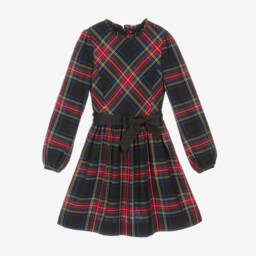 Ralph Lauren-فستان ترتان لون أسود | Childrensalon Outlet