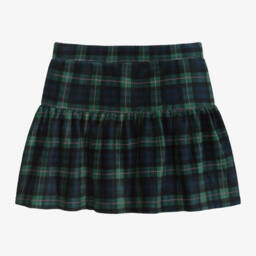 Ralph Lauren-Girls Tartan Corduroy Skirt in Navy | Childrensalon Outlet