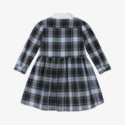 Ralph Lauren-Синее хлопковое платье из тартана для малышек | Childrensalon Outlet