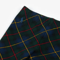 رالف لورين-ليقنز تارتان قطن لون أخضر للبنات | Childrensalon Outlet