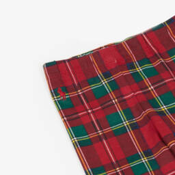 رالف لورين-ليقنز تارتان قطن لون أحمر للمولودات | Childrensalon Outlet