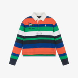 Ralph Lauren-Girls Vibrant Cotton Rugby Top | Childrensalon Outlet