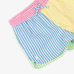 Ralph Lauren-Girls Vibrant Stripe Cotton Shorts | Childrensalon Outlet